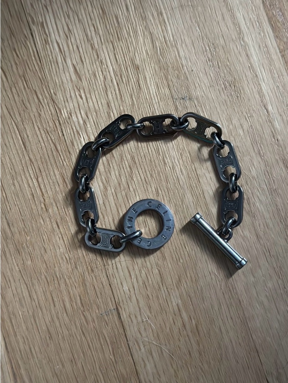 Celine Silver Chain Link Toggle Bracelet - Picture 3 of 5